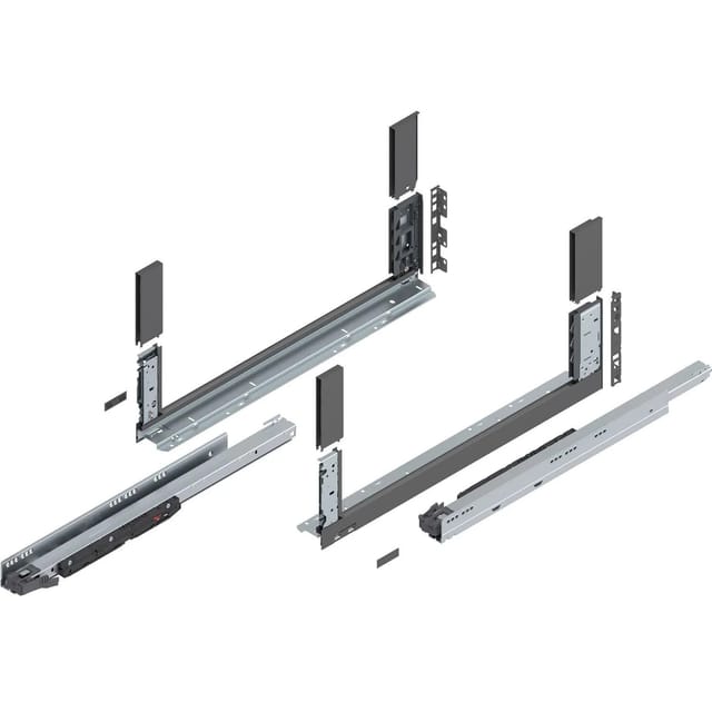 Legrabox Free H C Schubladenschienen Set 1 Paar, 70kg 650mm Tip On Vollauszug, Oriongrau - Blum