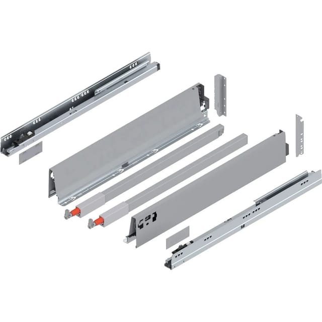 Tandembox Antaro D-reling Schubladenschienen-set 1 Paar, 30kg 500mm Vollauszug Otion, Grau - Blum