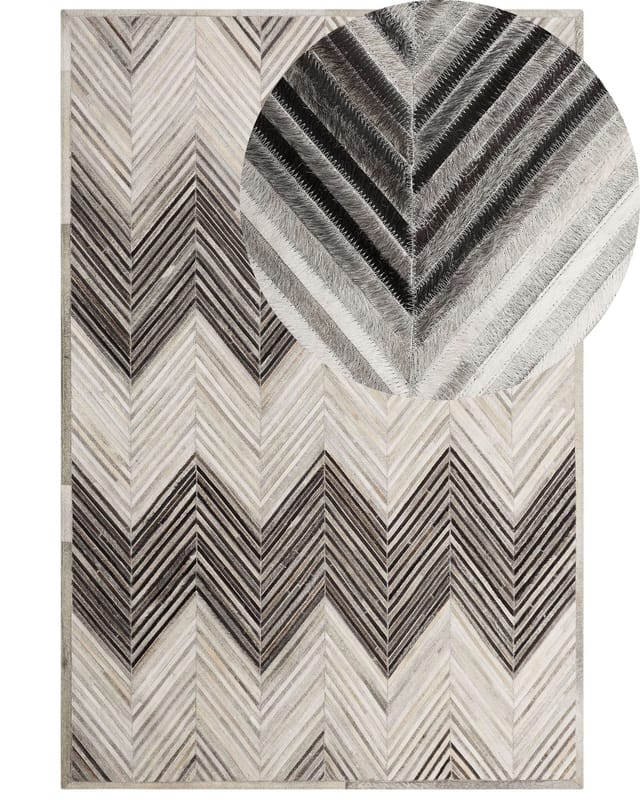 Teppich Aytepe Grau 140 X 200 Cm Echtleder