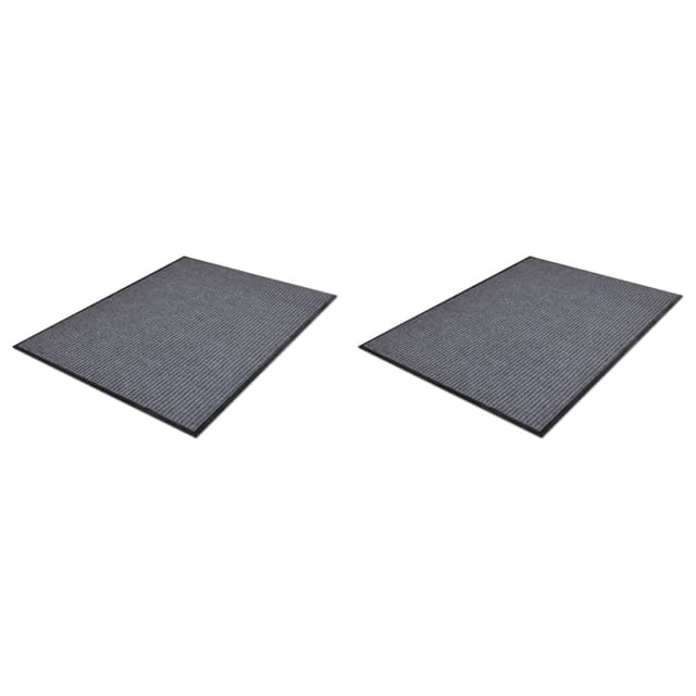 Türmatten 2 Stk. Pvc Grau 90 X 60 Cm Vidaxl