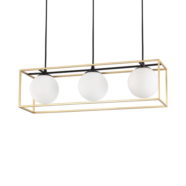 Lingotto - 3 Licht Pendelleiste Licht Antik Messing - Ideal Lux