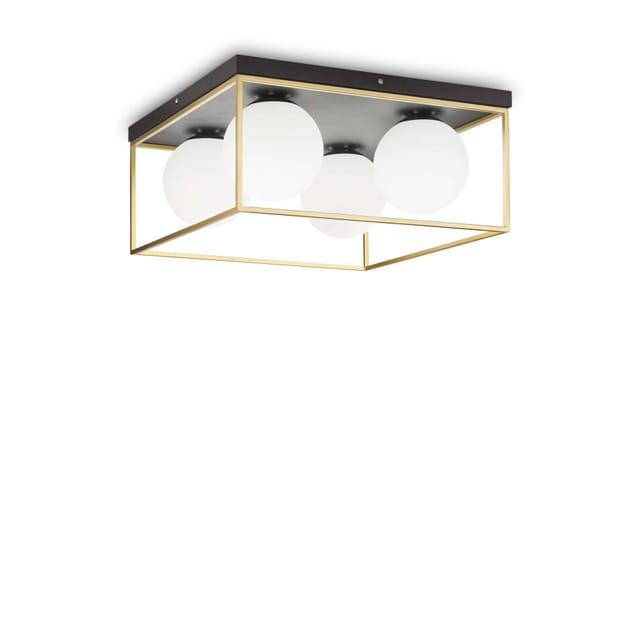 Ideal Lux - Lingotto - 4 Light Globe Deckenleuchte Antik Messing
