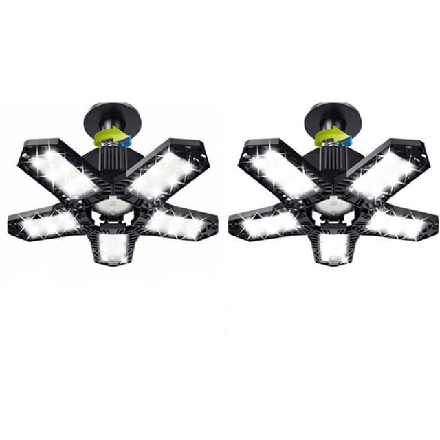Set Mit 2 Verstellbaren Led-deckenleuchten 120w 12000lm Für Garage Und Werkstatt E26/e27