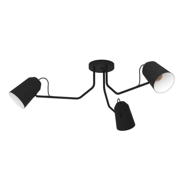 [gebraucht] B-ware Eglo Deckenleuchte Lampe Loreto Schwarz Dreiflammig Stahl Bewegliche Schirme E27
