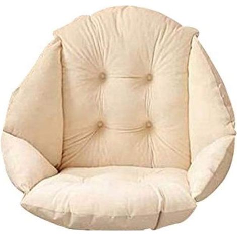 Stuhlkissen Mit Rückenlehne, Muschelsitz, Samtweich, Elastisch, Wasserdicht Für Rattan- Oder Strohstuhl, Garten, 40x48 Cm, Beige