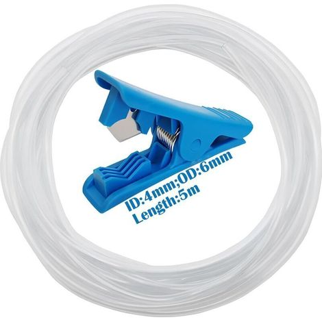 Pvc-schlauch, Transparenter Schlauch 4mm Id 6mm Od, Flexibler Schlauch, 5 Meter, Mit Rohrschneider