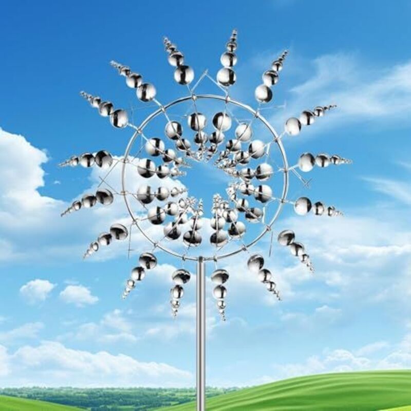 Einzigartige Und Magische Metall-windmühle, 3d-metallskulptur Für Terrassen, Patios, Rasenflächen Und Gärten