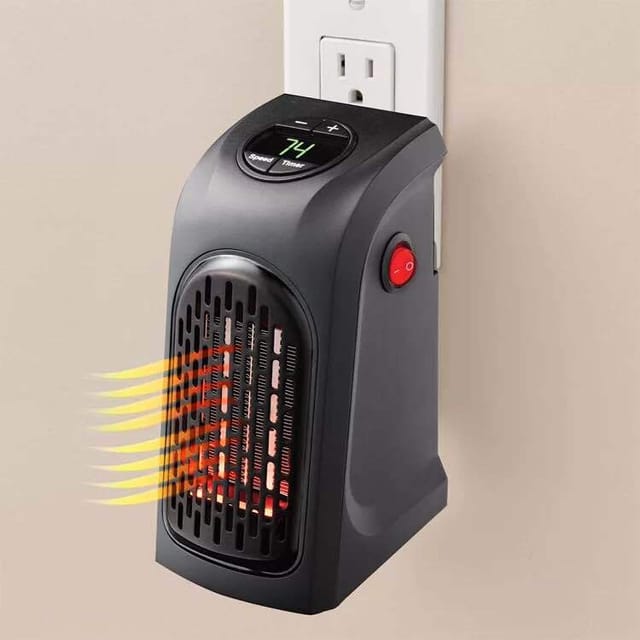 Mini-elektro-heizlüfter Mit Wandsteckdose, 500-w-ventilator, Wärmeheizung Für Schlafzimmer, Tragbarer Heizkörper Für Zuhause, Winterheizgerät, Schwarz, Eu