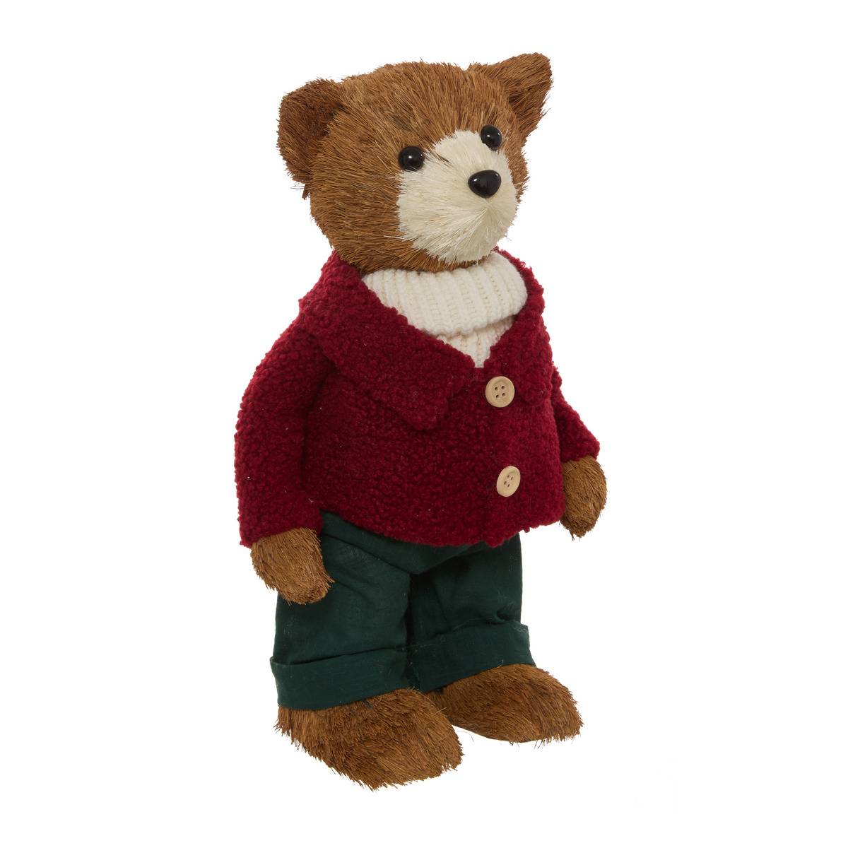 Weihnachtsbär Mit Kleidung, H. 35 Cm -