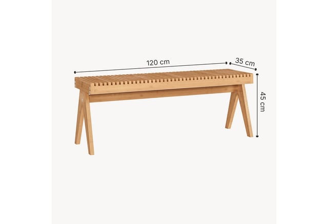 Sitzbank Lasdarvoo 120x35x45 Cm Bambus Natur [en.casa]