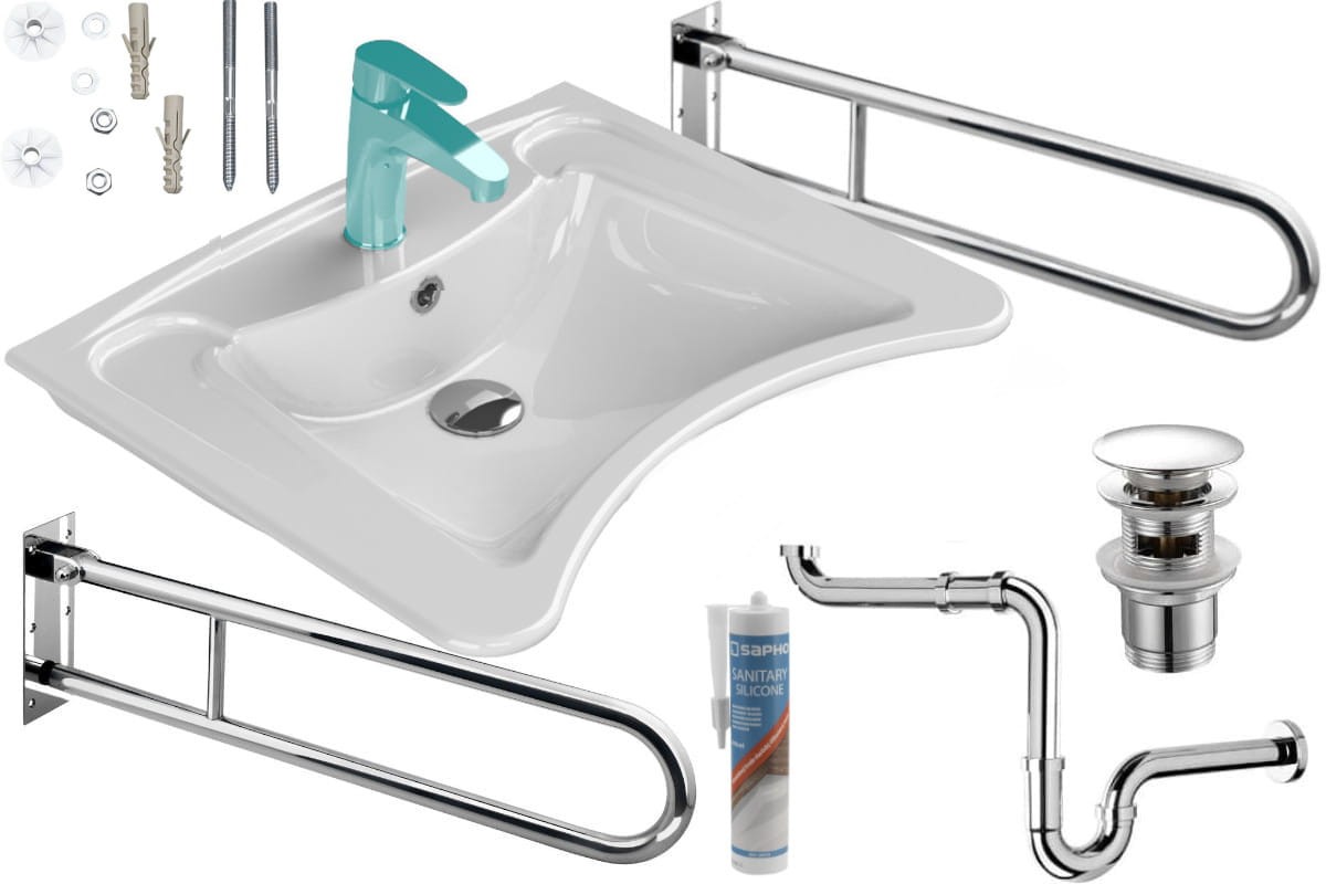 Waschbecken Mit Haltegriff Für Behinderte Cerastyle 60x50 Cm