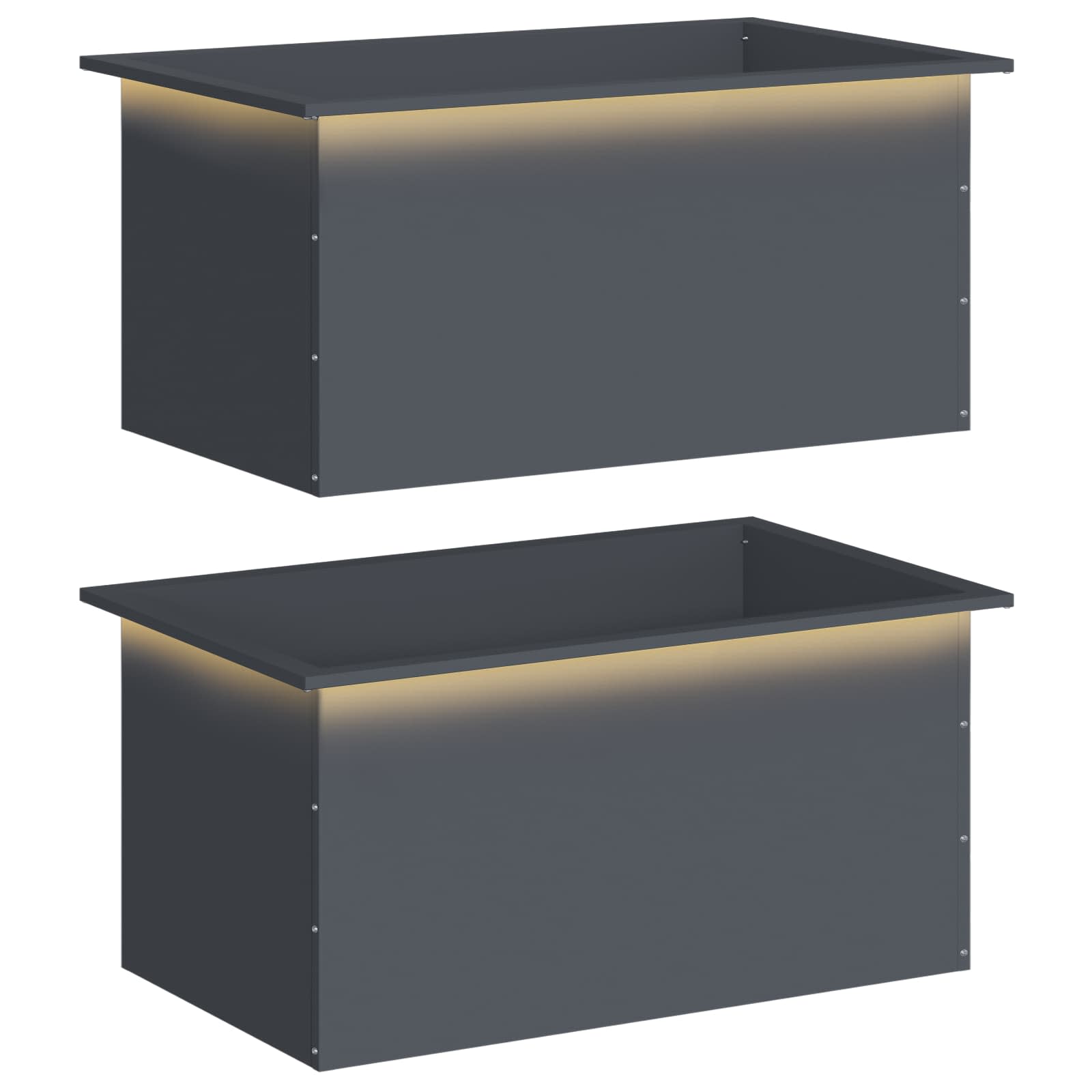 Garten-pflanzkübel Mit Led 2 Stk. Antrazit 50 × 80 × 48 Cm Vidaxl