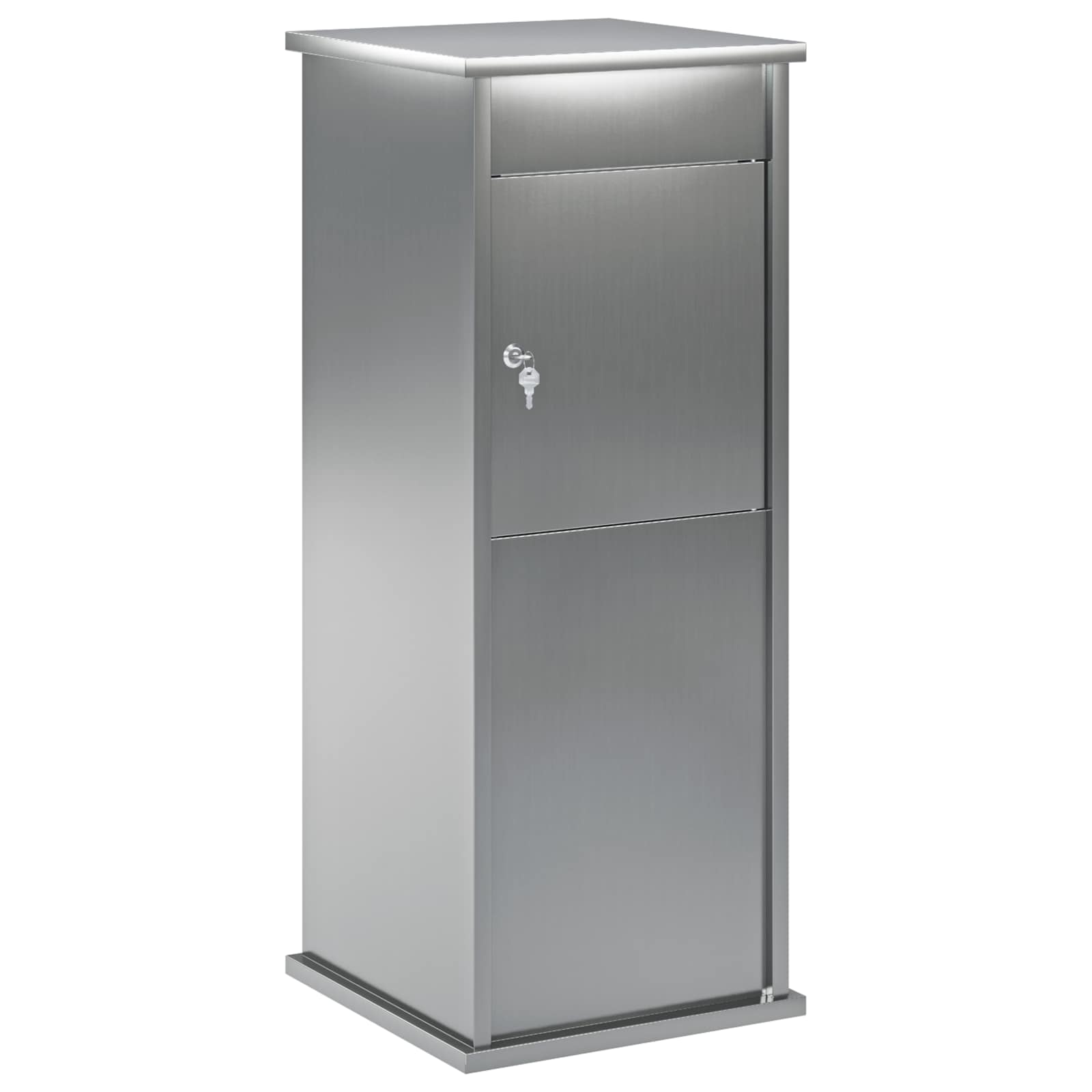 Briefkasten Silber 40 X 40 X 100 Cm Verzinkter Stahl Vidaxl