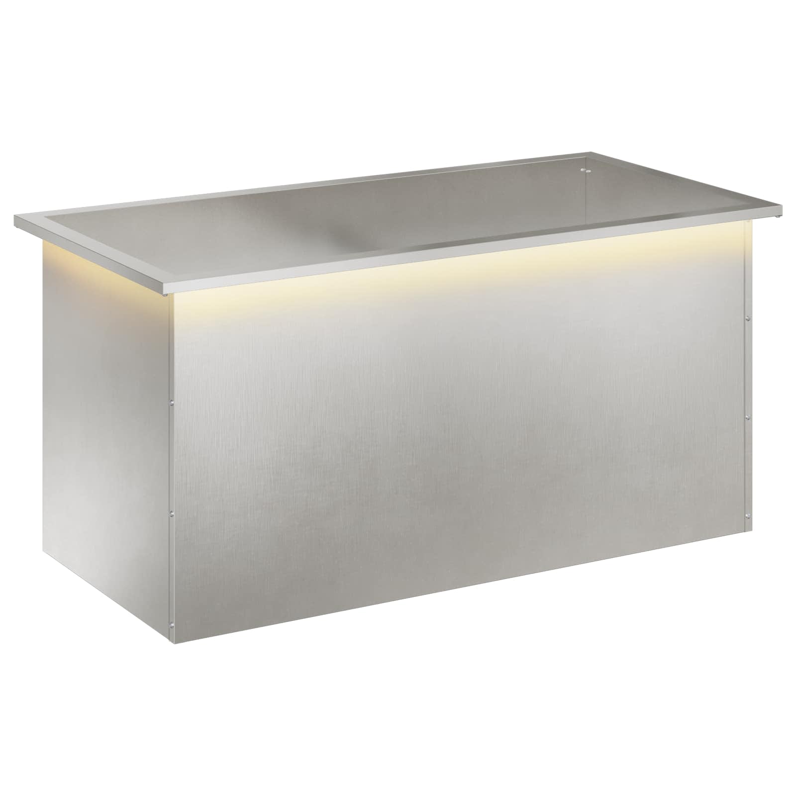 Garten-pflanzkübel Mit Led Silber 50 × 100 × 48 Cm Edelstahl Vidaxl