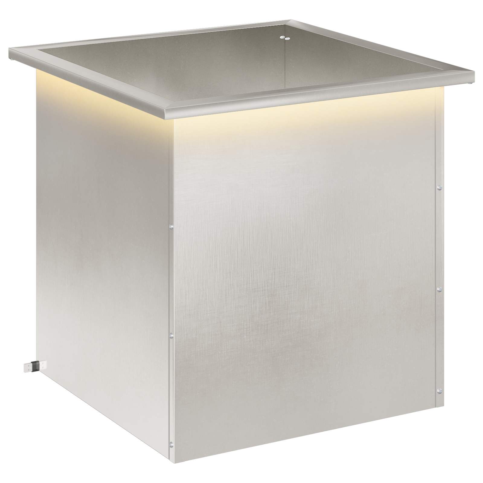 Garten-pflanzkübel Mit Led Silber 50 × 50 × 48 Cm Edelstahl Vidaxl
