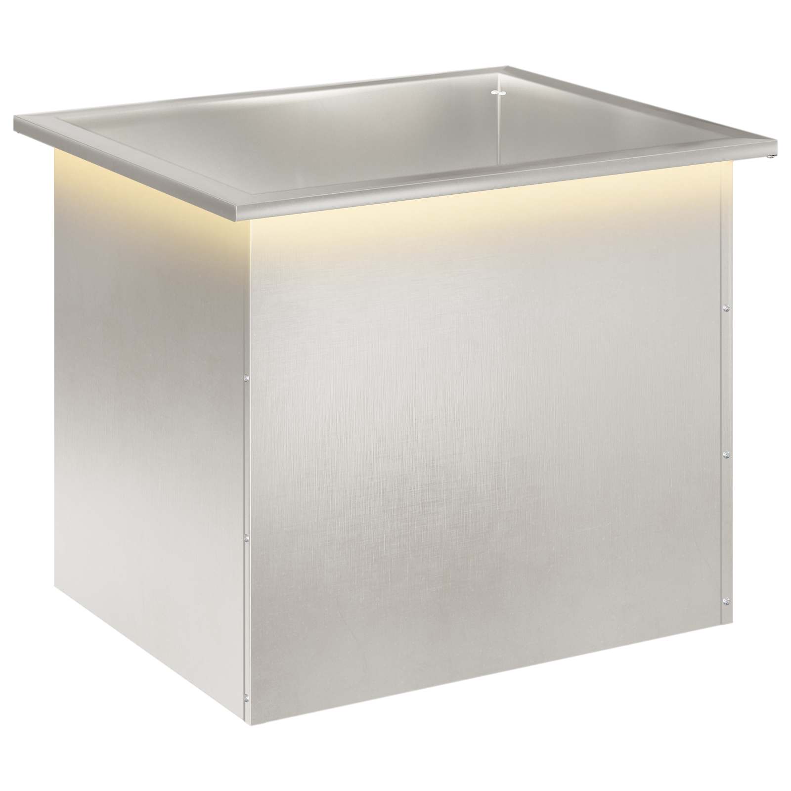 Garten-pflanzkübel Mit Led Silber 50 X 60 X 48 Cm Edelstahl Vidaxl