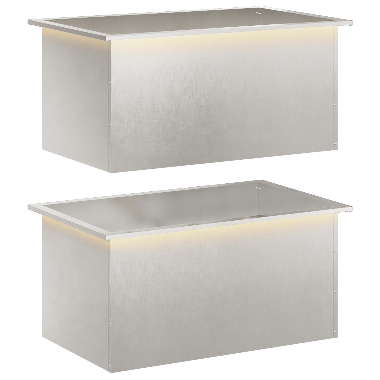 Garten-pflanzkübel Mit Led 2 Stk. Silber 50 × 80 × 48 Cm Vidaxl