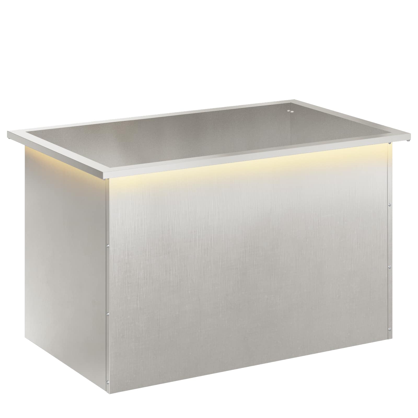 Garten-pflanzkübel Mit Led Silber 50 × 80 × 48 Cm Edelstahl Vidaxl