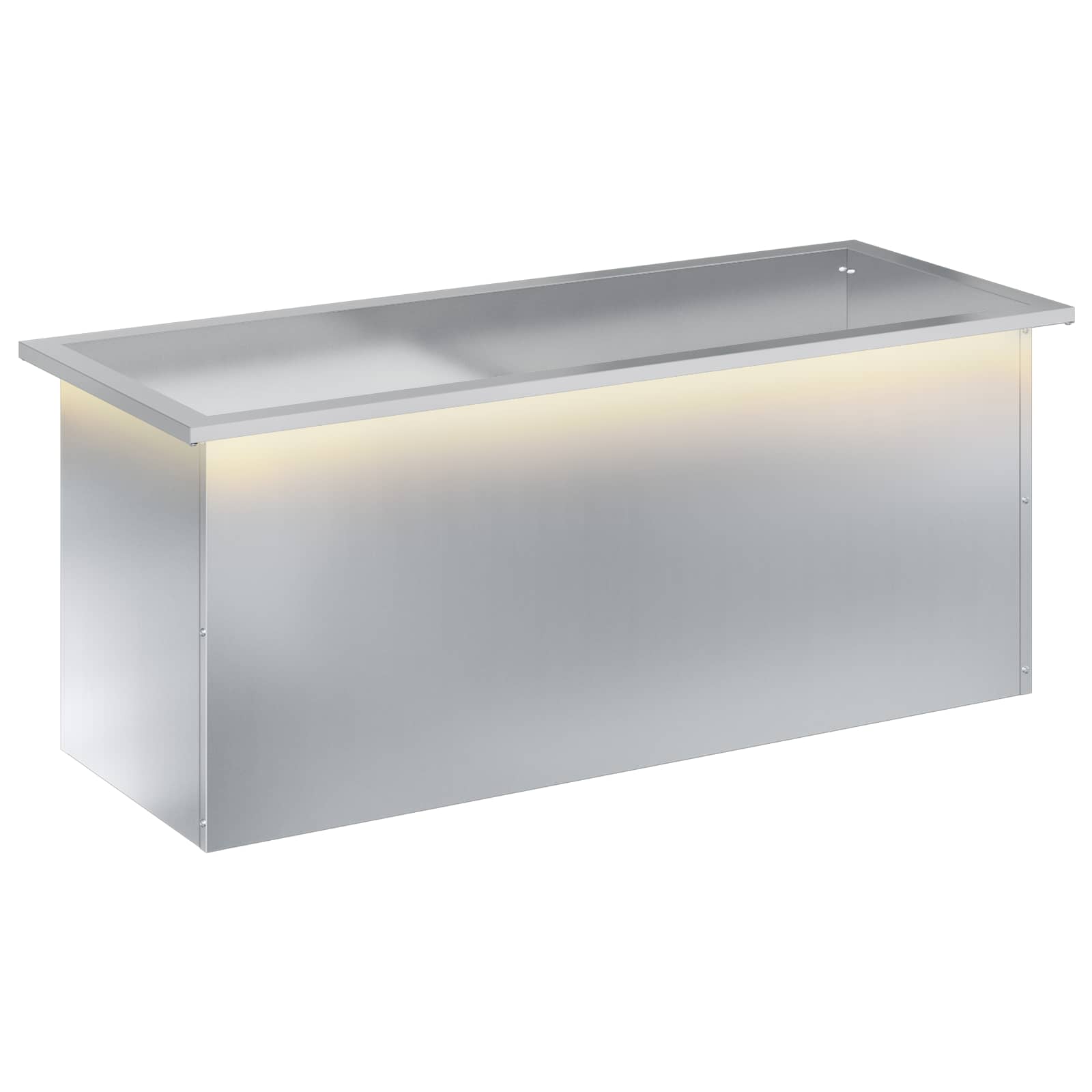 Garten-pflanzkübel Mit Led Silber 40 × 100 × 40 Cm Vidaxl