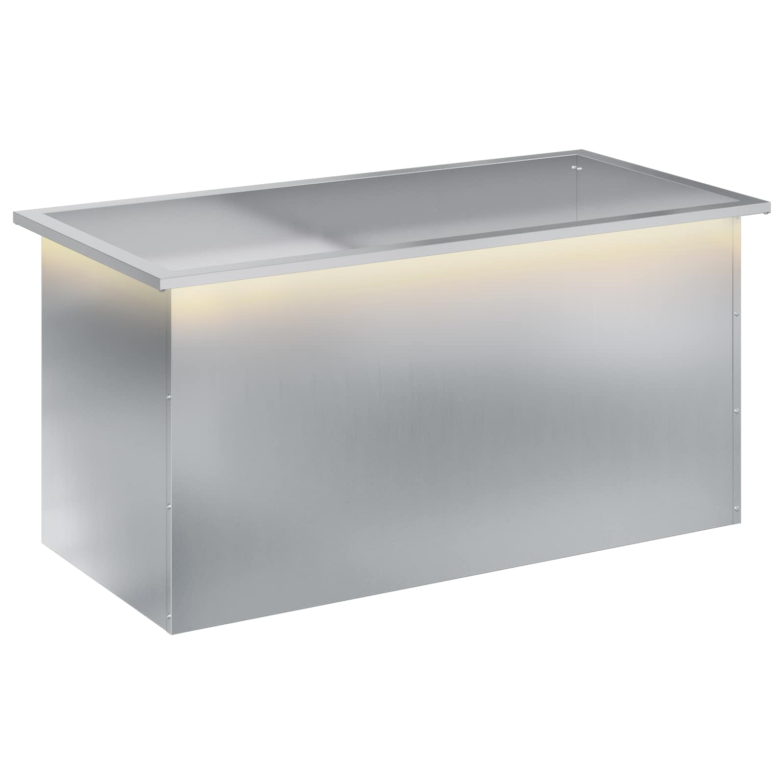 Garten-pflanzkübel Mit Led Silber 50 × 100 × 48 Cm Vidaxl