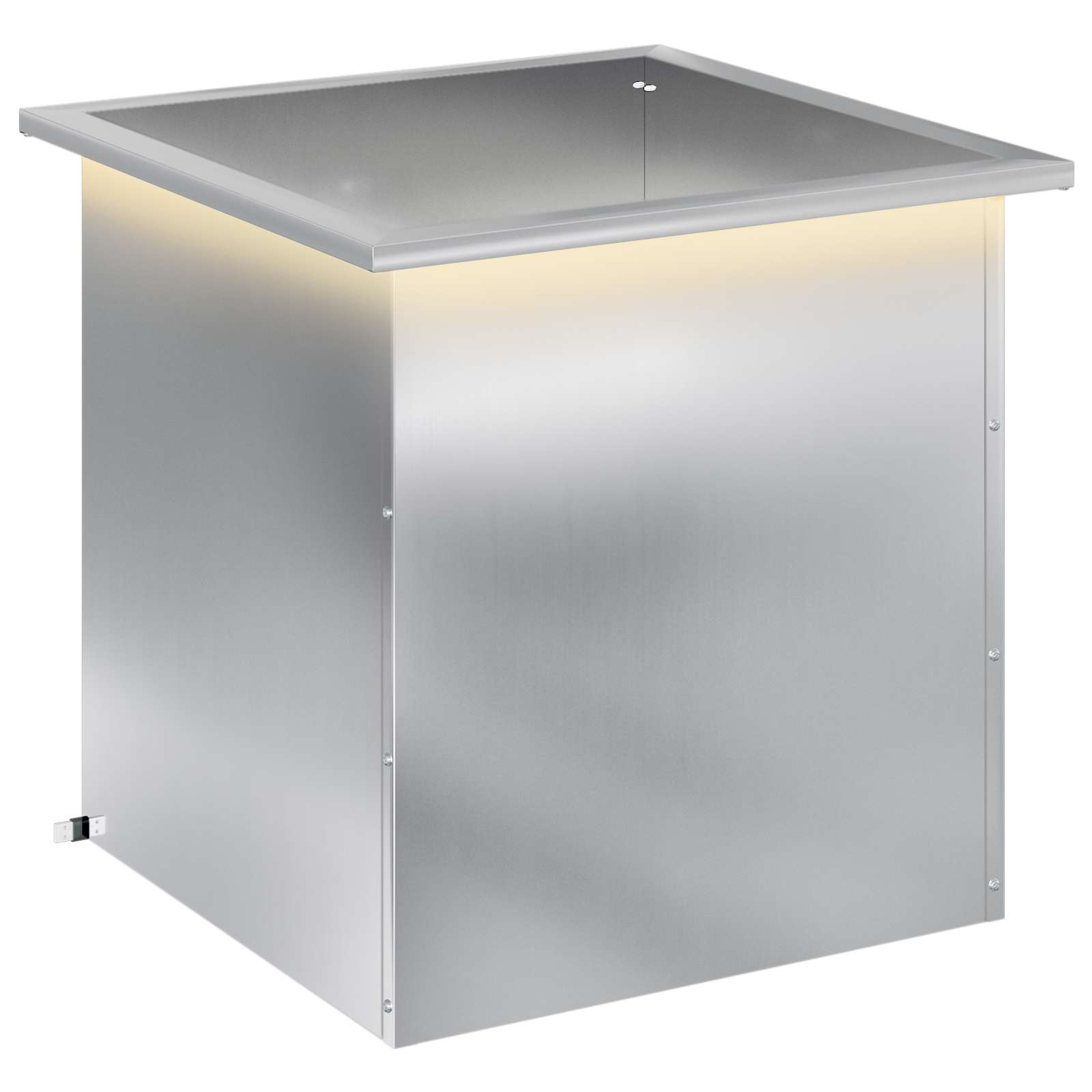 Garten-pflanzkübel Mit Led Silber 50 × 50 × 48 Cm Vidaxl
