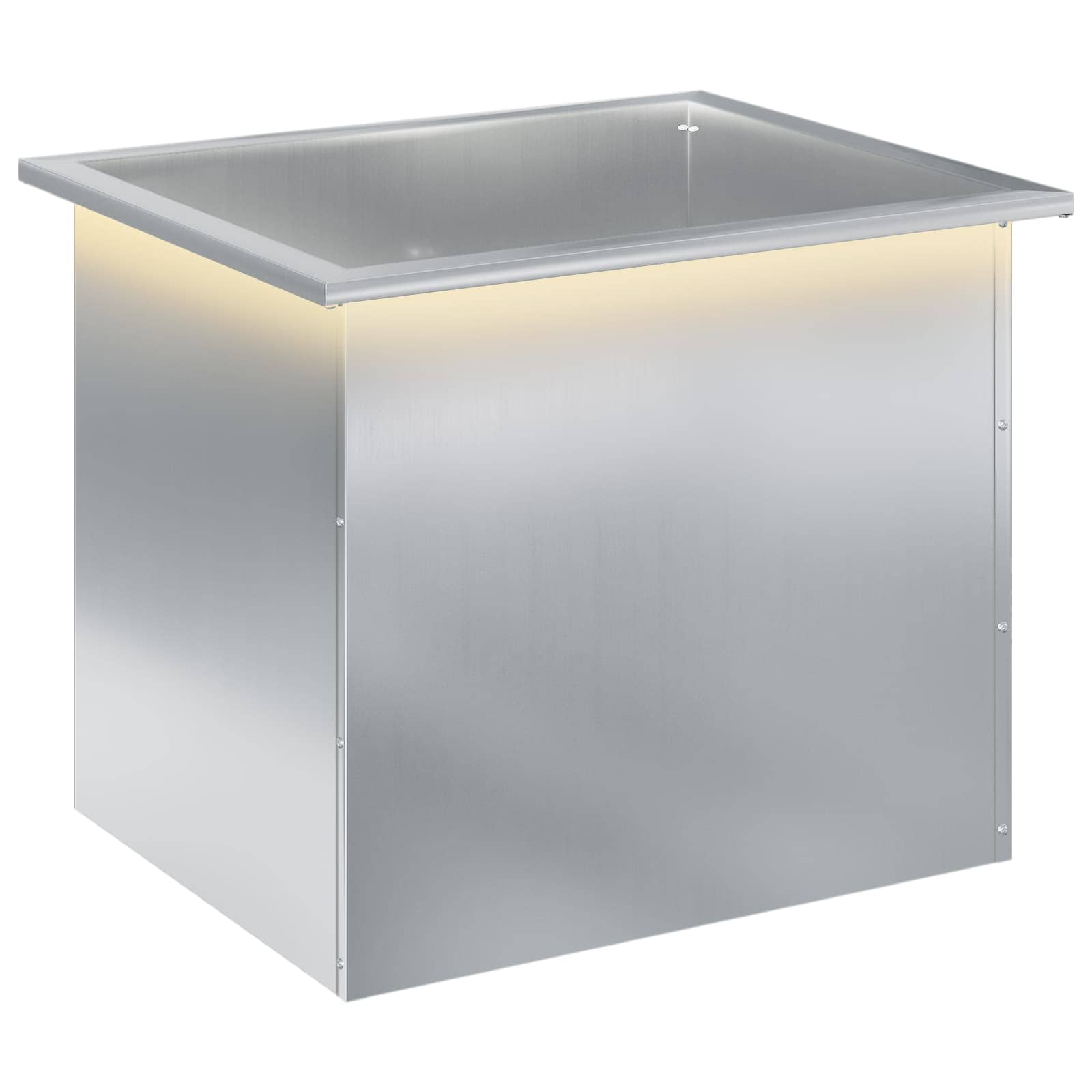 Garten-pflanzkübel Mit Led Silber 50 X 60 X 48 Cm Vidaxl
