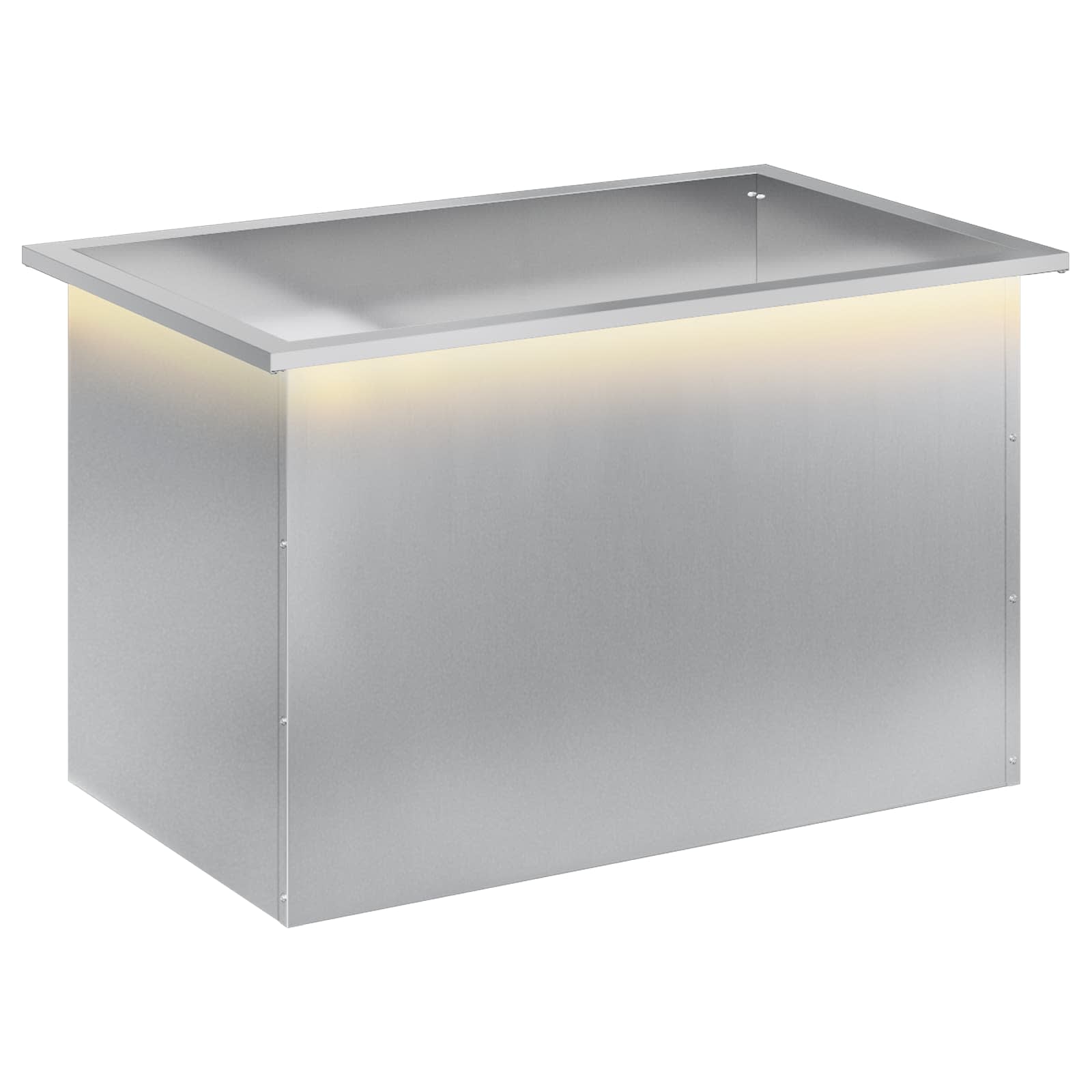 Garten-pflanzkübel Mit Led Silber 50 × 80 × 48 Cm Vidaxl