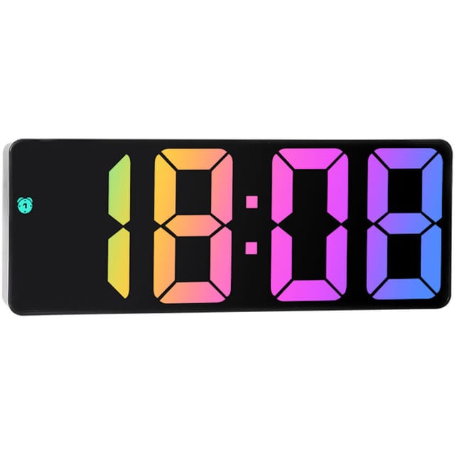 Digitaler Wecker, 17 Cm (6,7 Zoll) Led-digitaluhr Für Den Nachttisch, Sprachaktivierung/kein Ticken/schlummerfunktion/temperaturanzeige/datums- Und Zeitanzeige, Einstellbare Helligkeit Für Kinder Und
