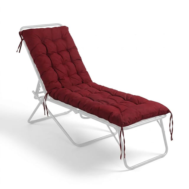 Relaxdays Bankauflage, 160x50 Cm, Gepolstert, Gesteppt, Mit Bändern, Outdoor, Bankkissen Für Gartenbank, Paletten, Rot