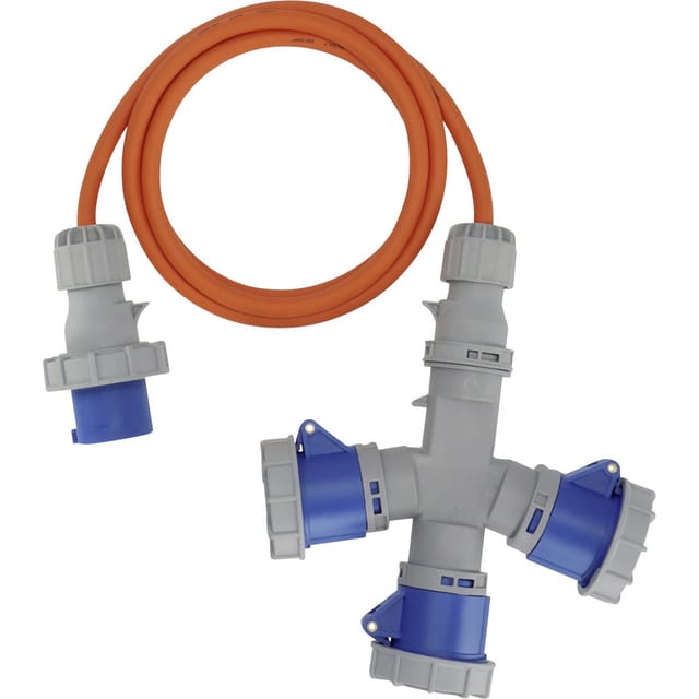 Brennenstuhl 1167670202 Strom Verlängerungskabel Blau, Grau, Orange 2 M H07rn-f 3g 2,5 Mm²
