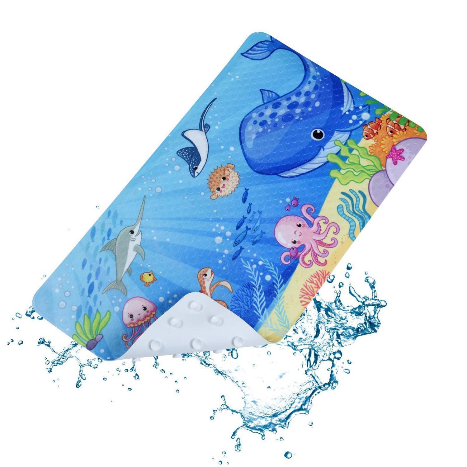 Badewannenmatte Rutschfest Für Kinder, 40x70cm, Cartoon Meeresmotiv, Bpa-frei, Maschinenwaschbar