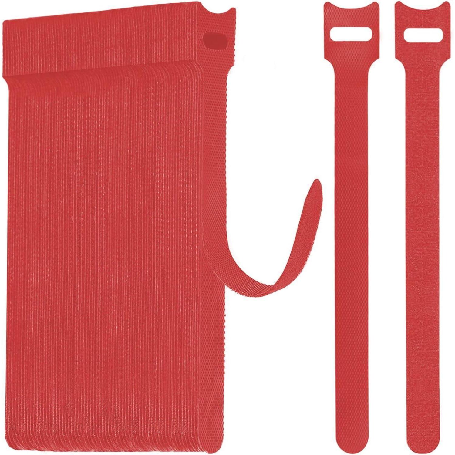 Klett Kabelbinder 70 Stück, Wiederverschließbar, 15cm, Rot