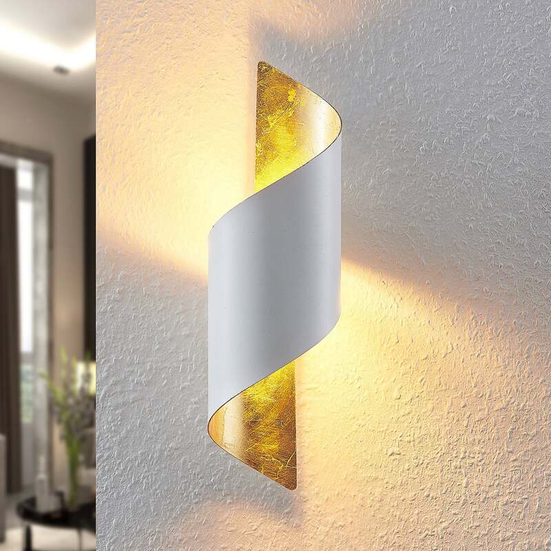 [neuwertig] B-ware Lindby Wandleuchte Desirio Led Wandlampe Dimmbar Akzentbeleuchtung Weiß Gold