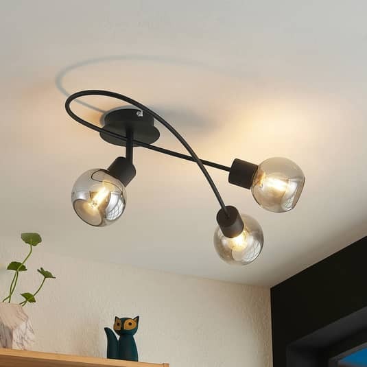 [gebraucht] B-ware Lindby Deckenlampe Deckenlampe Deckenstrahler Elaina 3fl Lang Schwarz Smoke