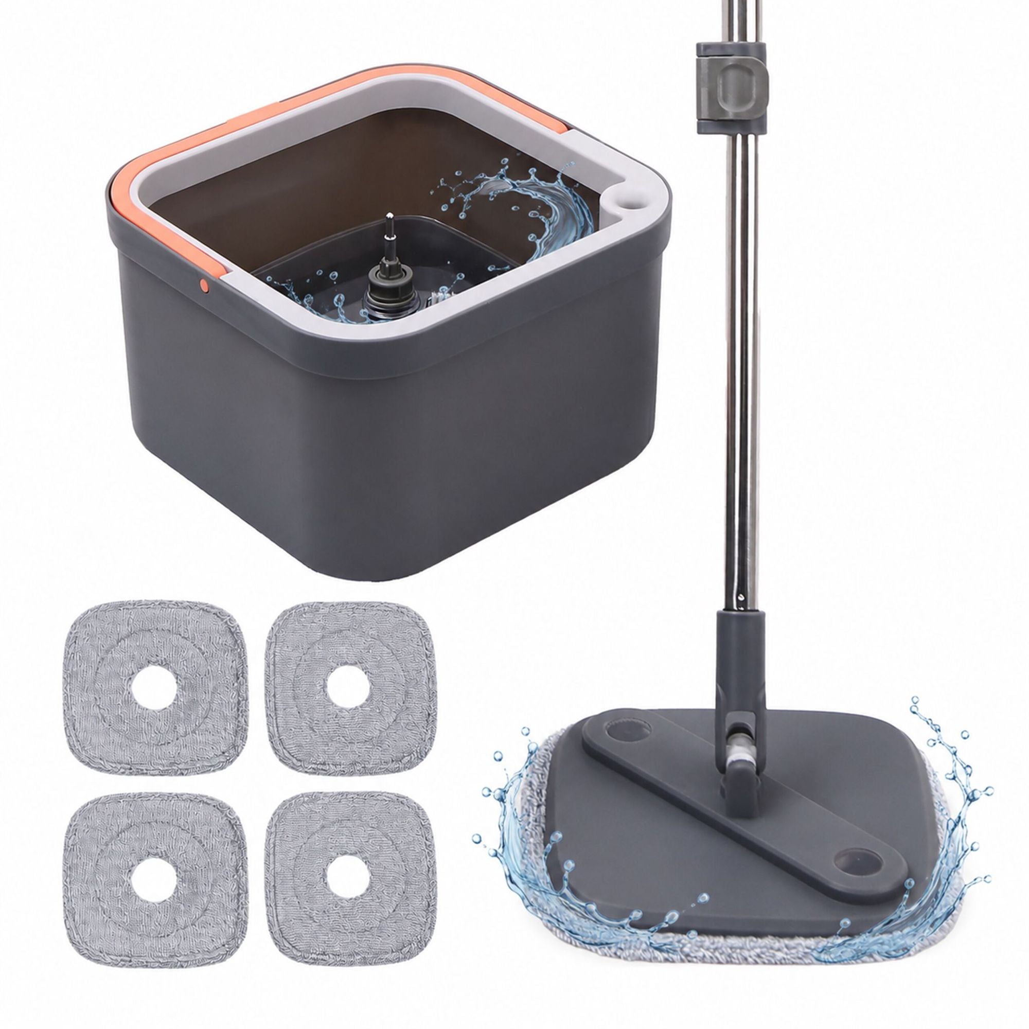 Schleuderwischmopp-set Mit Doppelwassertank Und Mikrofaserpads