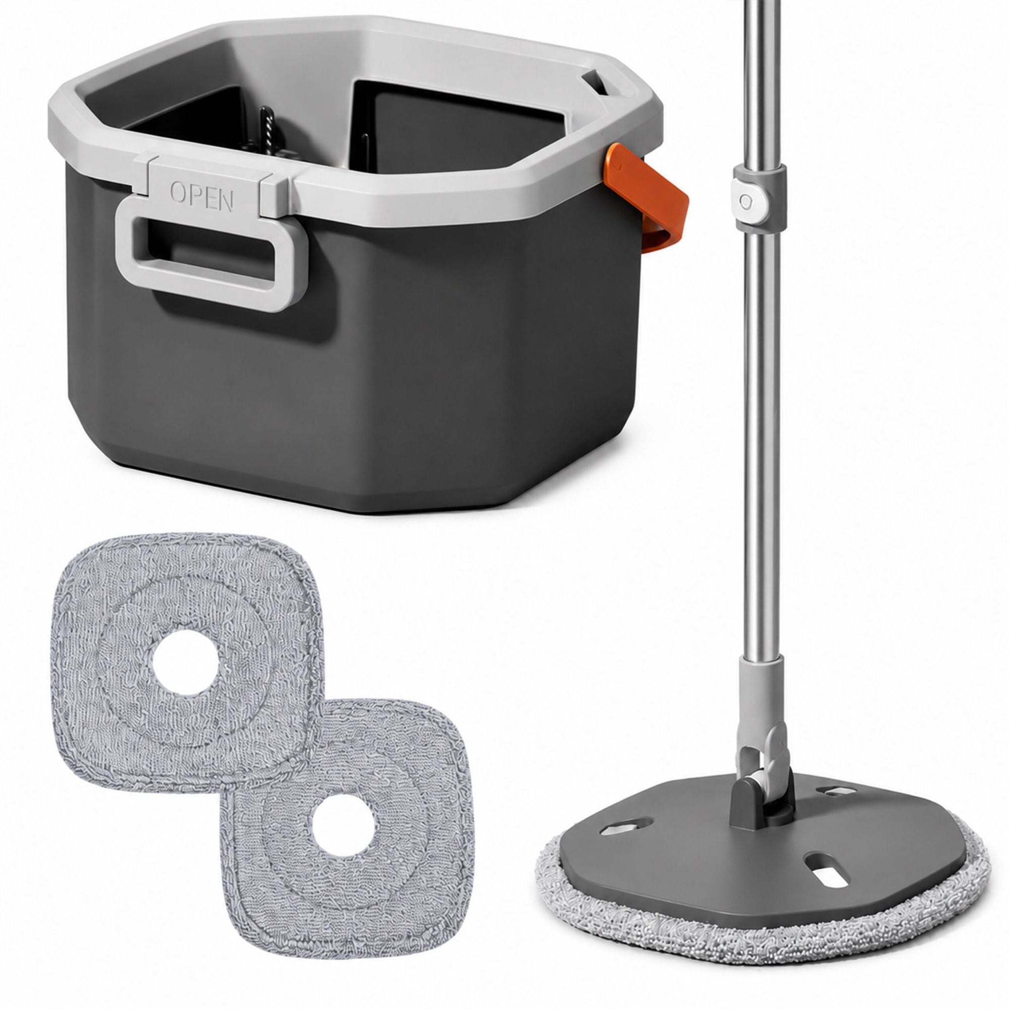 Schleuderwischer Mit Zwei Wassertanks, Edelstahlgriff