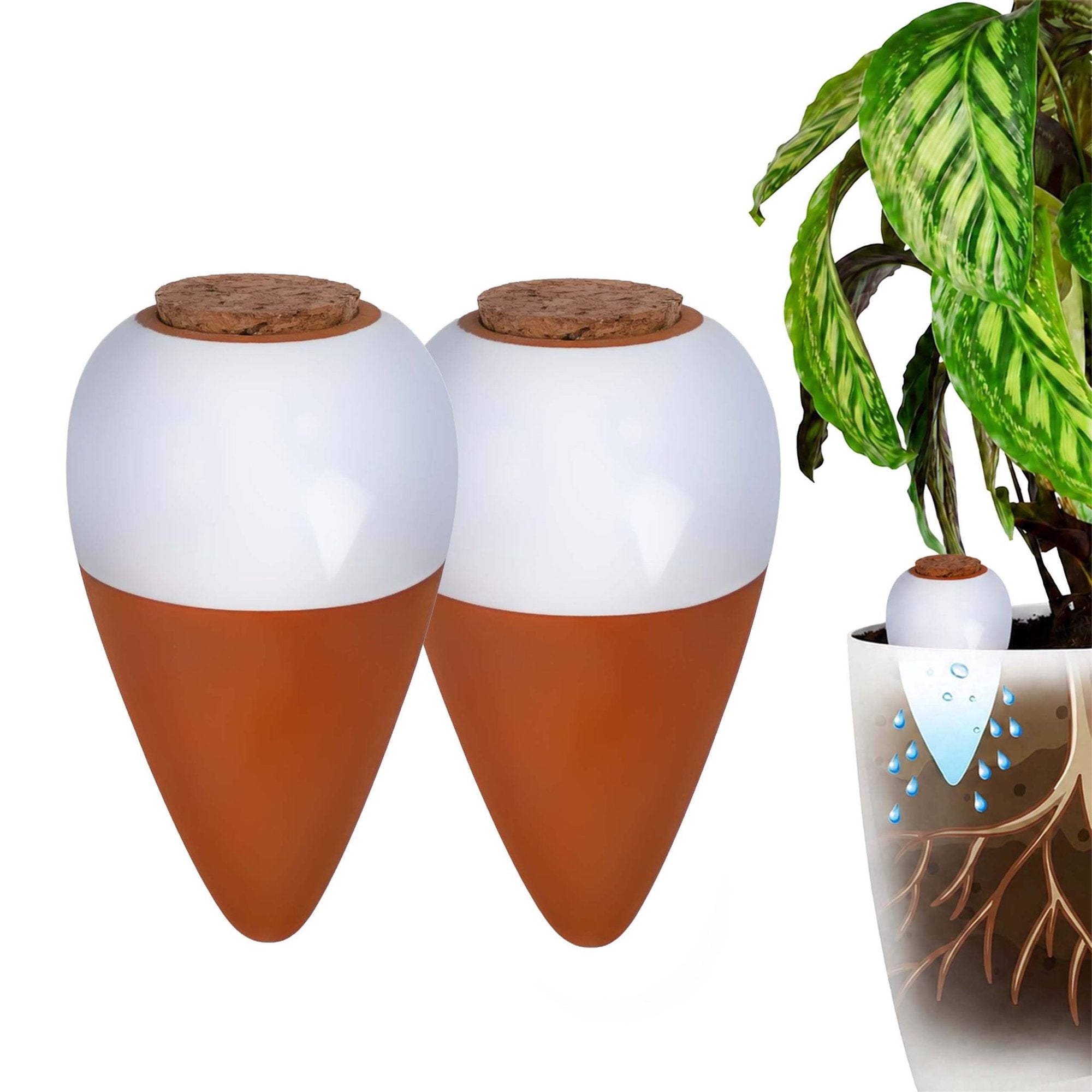 Gießtöpfe Aus Ton Mit Deckel, 350 Ml, 2er-set, Weiß