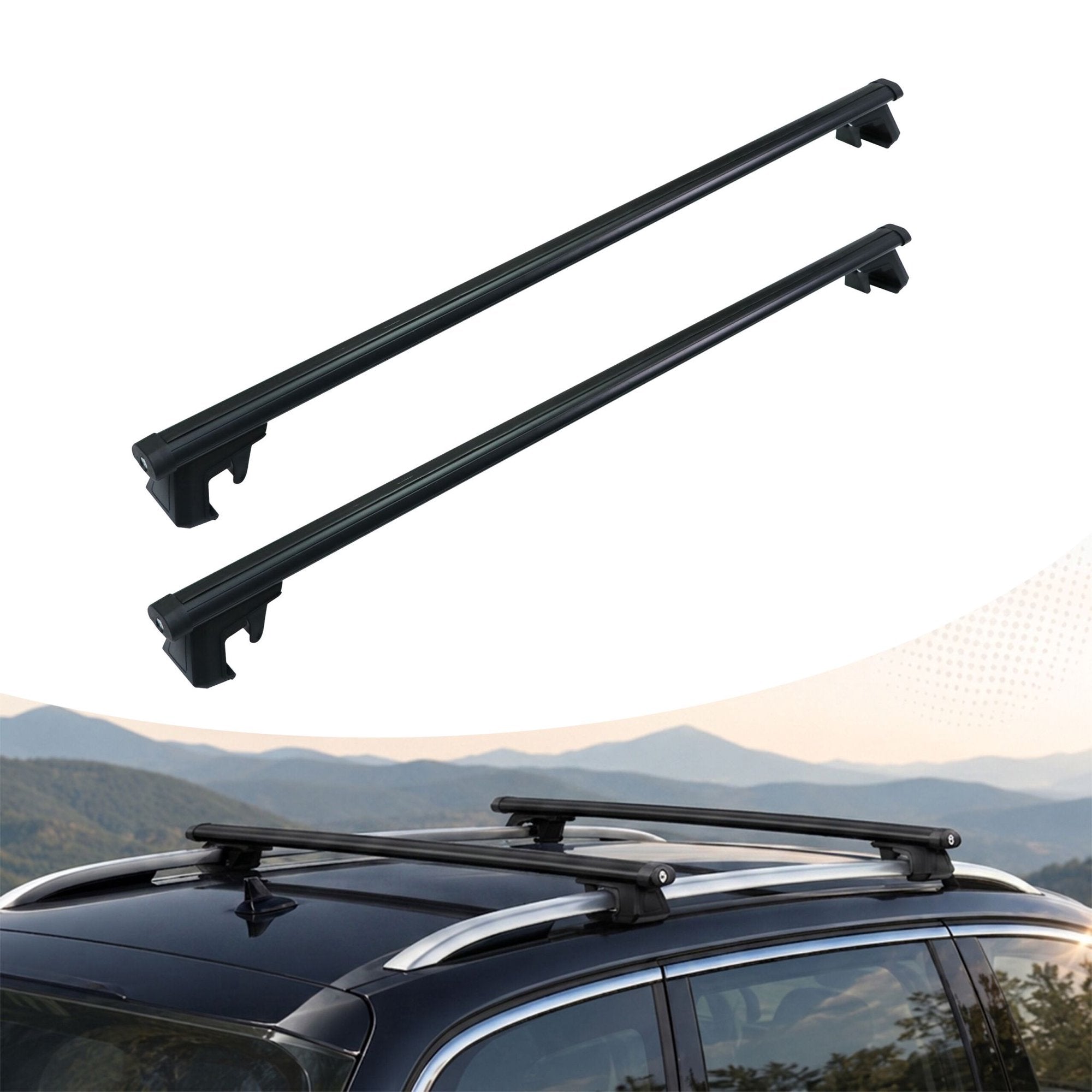 Aluminium-dachträger, Schwarz, 124 Cm – Universelle Passform