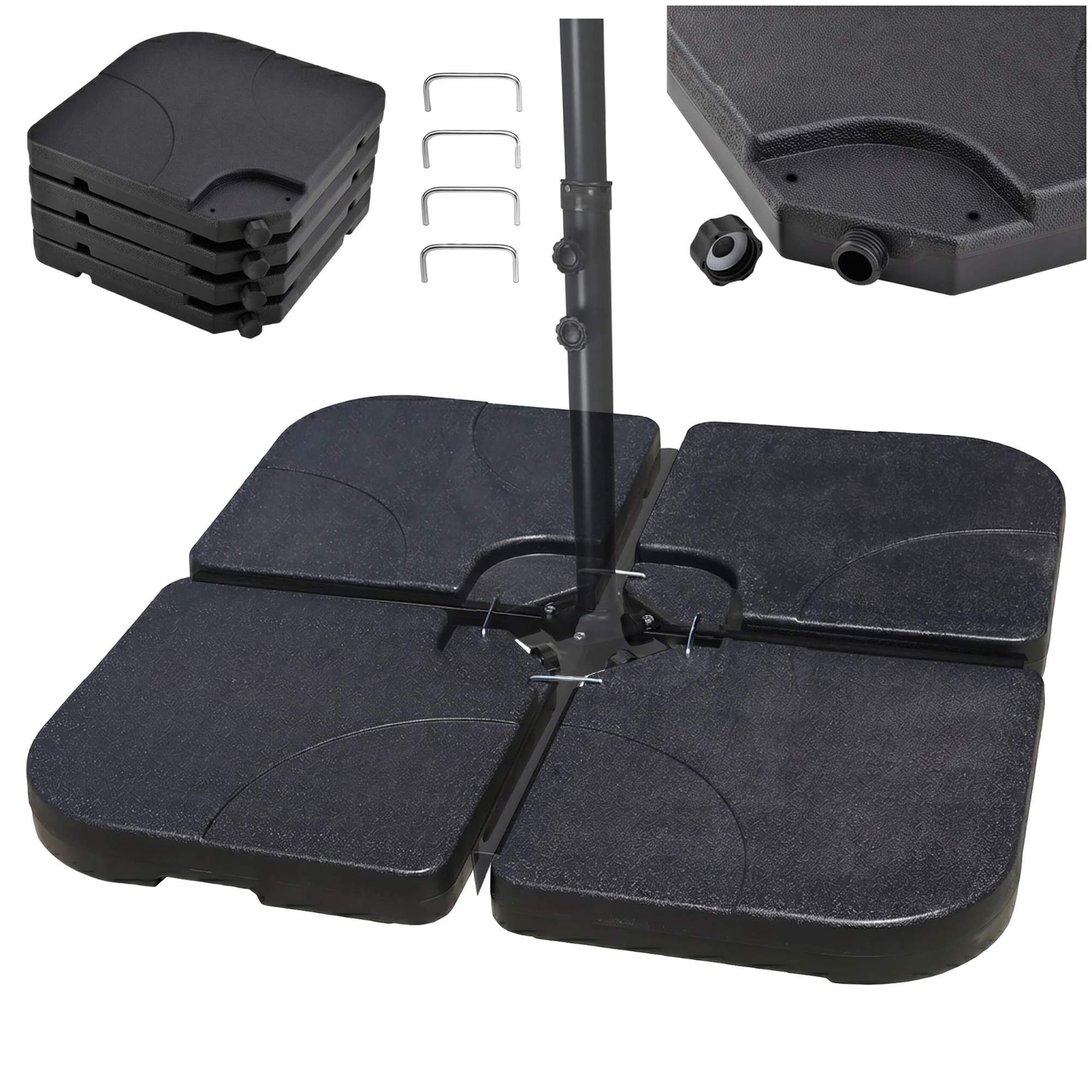 Befüllbare Schirmständergewichte, 4er-set, Schwarz