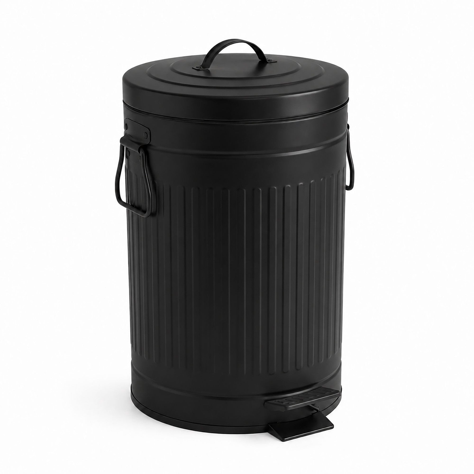Schwarzer Retro-treteimer, 12 L – Abfallbehälter Mit Soft-close-funktion