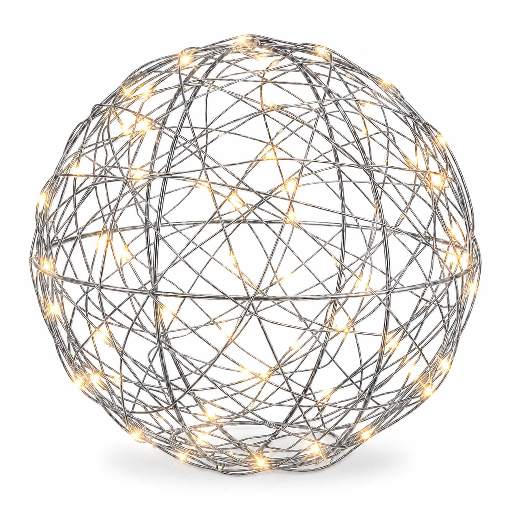 20 Cm Silberne Led-dekorationskugel