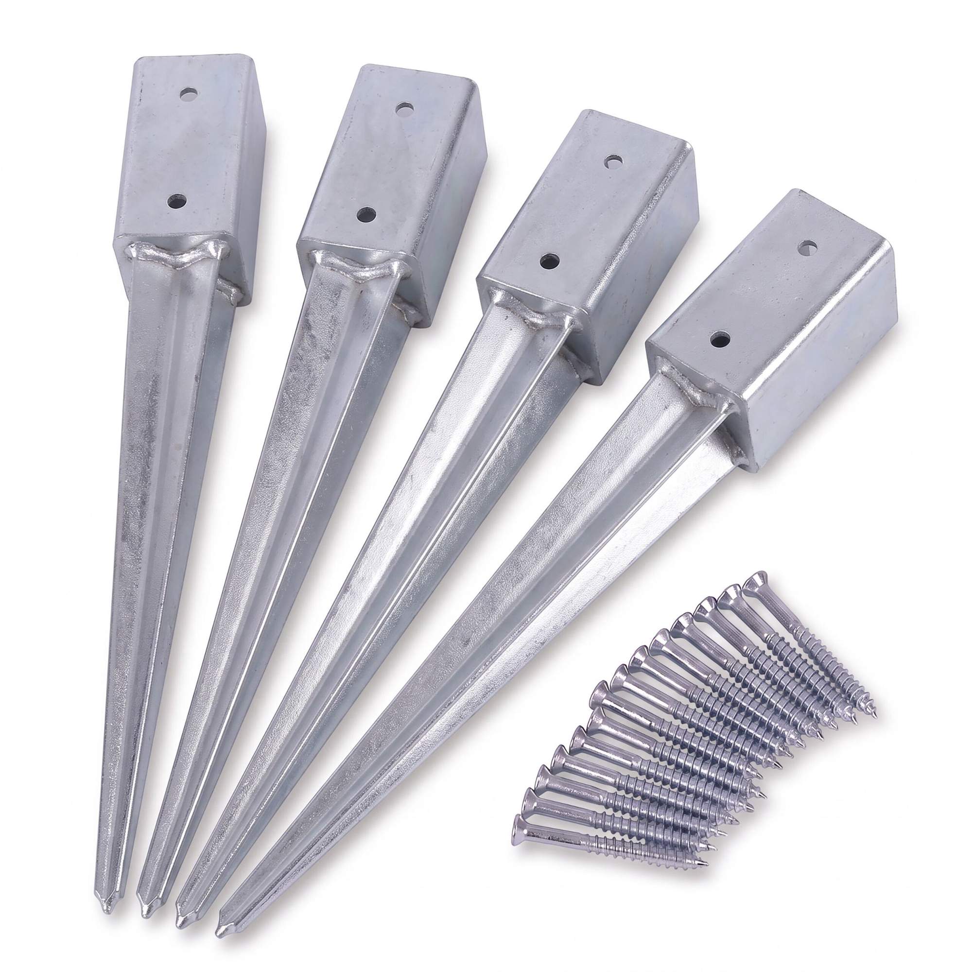 Edelstahl-einschlagpfostenanker, 4er-pack, 750 Mm