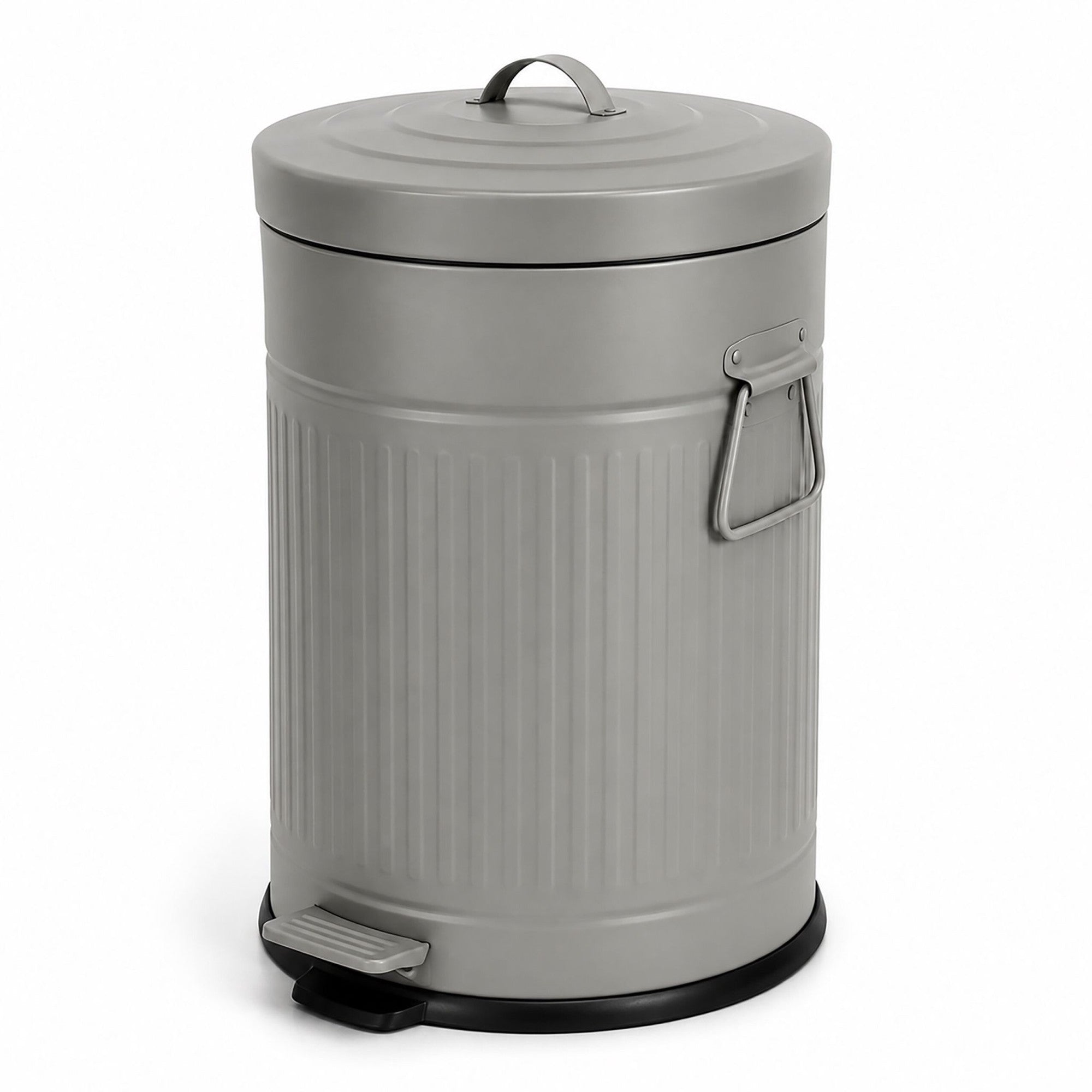 Grauer Retro-treteimer, 20 L, Soft-close, Küche/büro