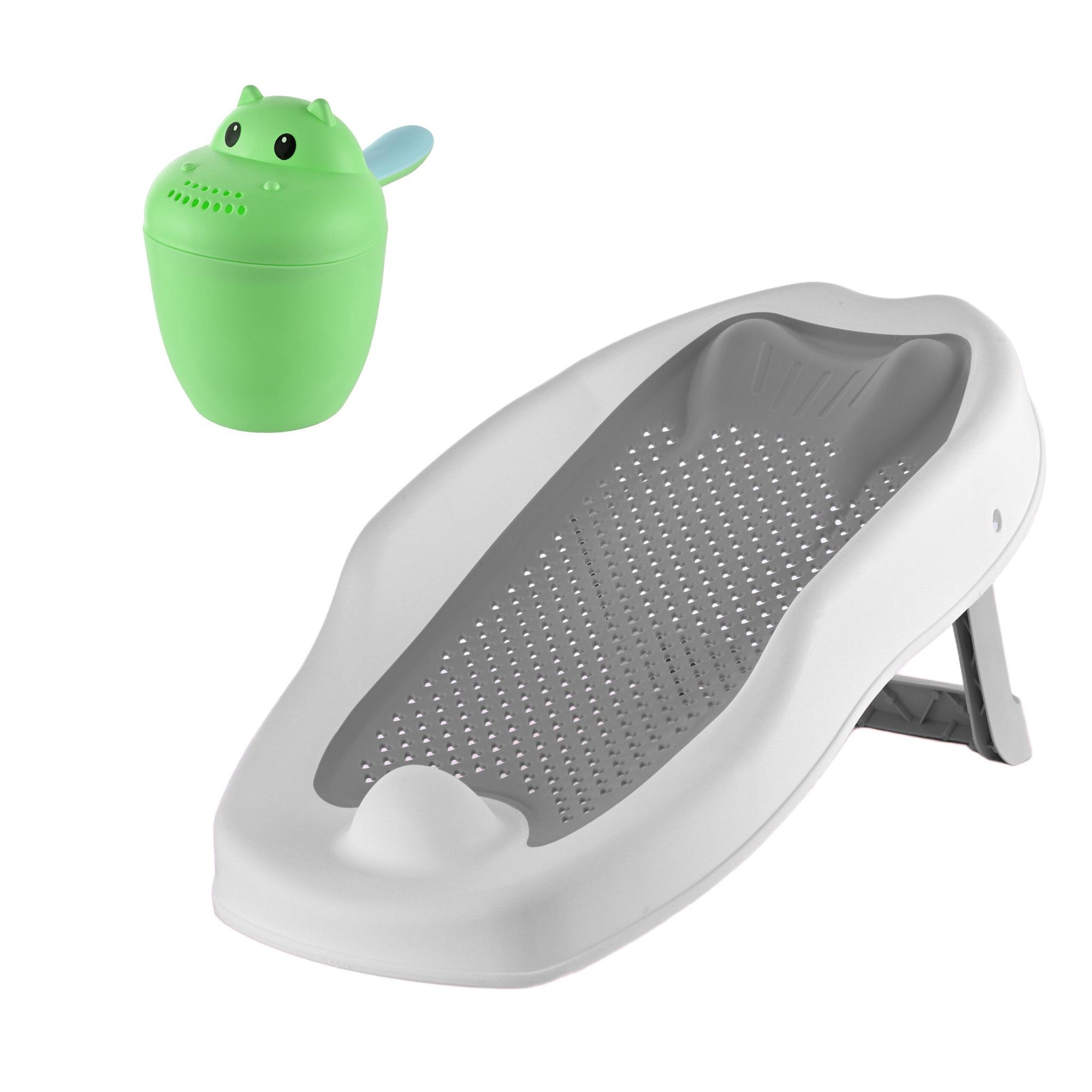 Baby-badeset Mit Nilpferd-spülbecher, Grau
