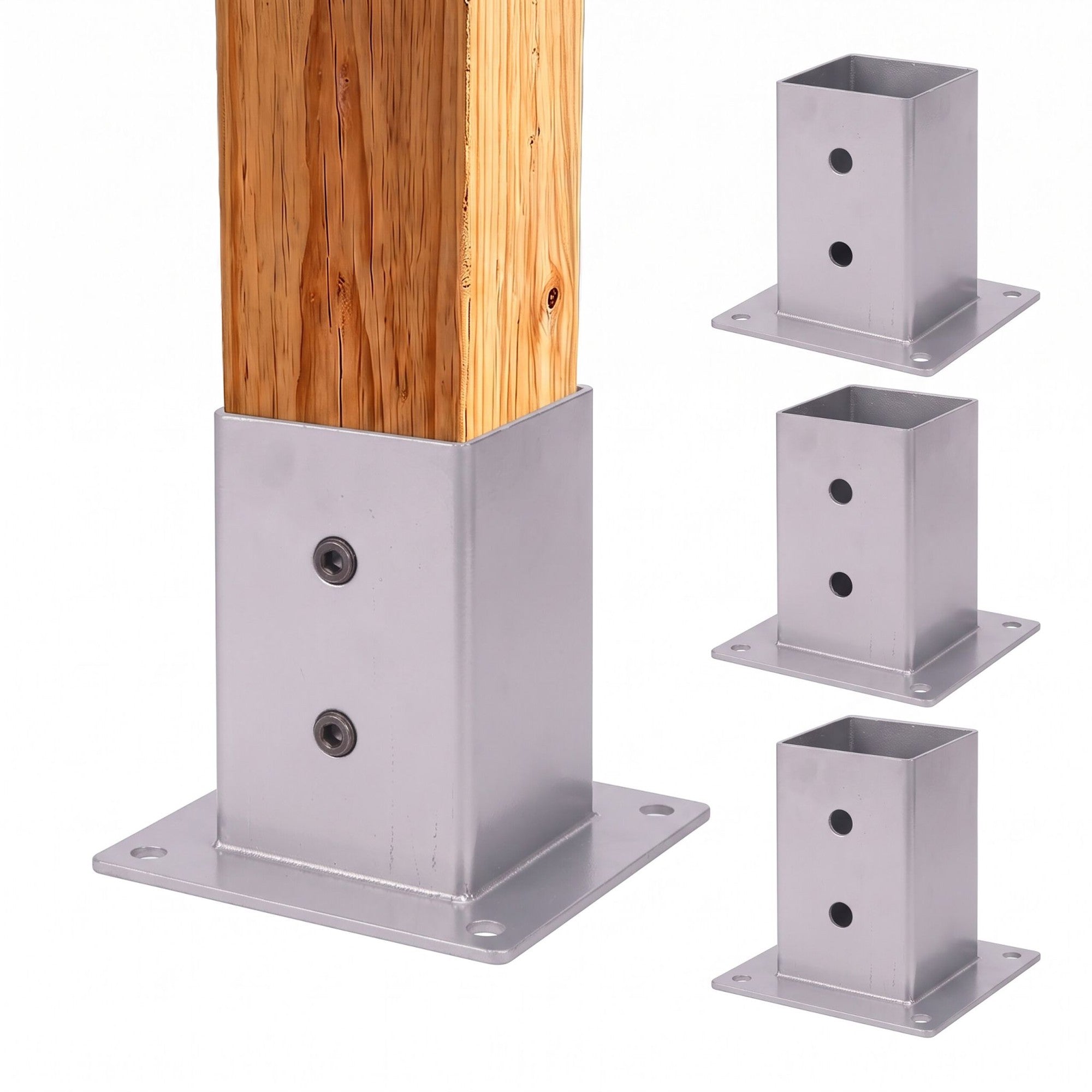 Pfostenhalterungen Aus Verzinktem Stahl, 4er-pack – Silber, 90 X 150 Mm