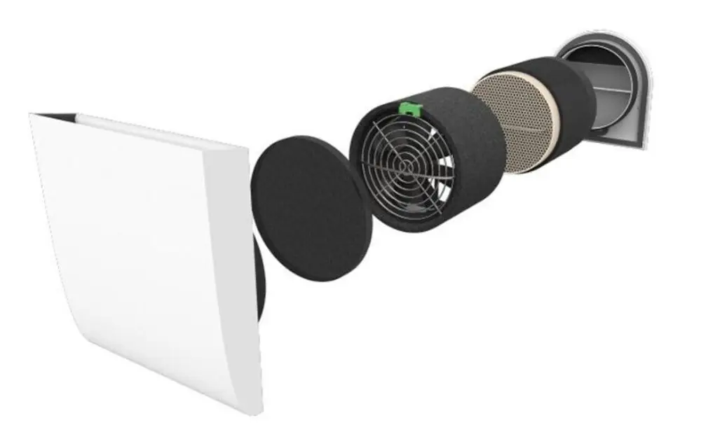 Pluggit Iconvent 160, Basis Komplettset Mit Außen- Und Innenblende Kunststoff, Icv160k-ab