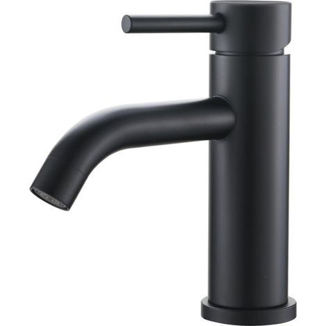 Lavabo-mitarbeiter - Robinet De Salle De Bains Monocommande, Robinets De Lavabo À Tiroir En Céramique À Faible Bruit, Corps En Acier Ioxydable, Noir