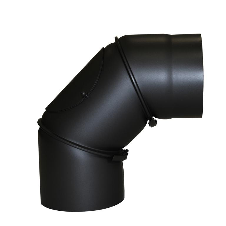 Bogen 90 Senotherm, Schwarz 2 Mm, Mit Tür 130 Mm