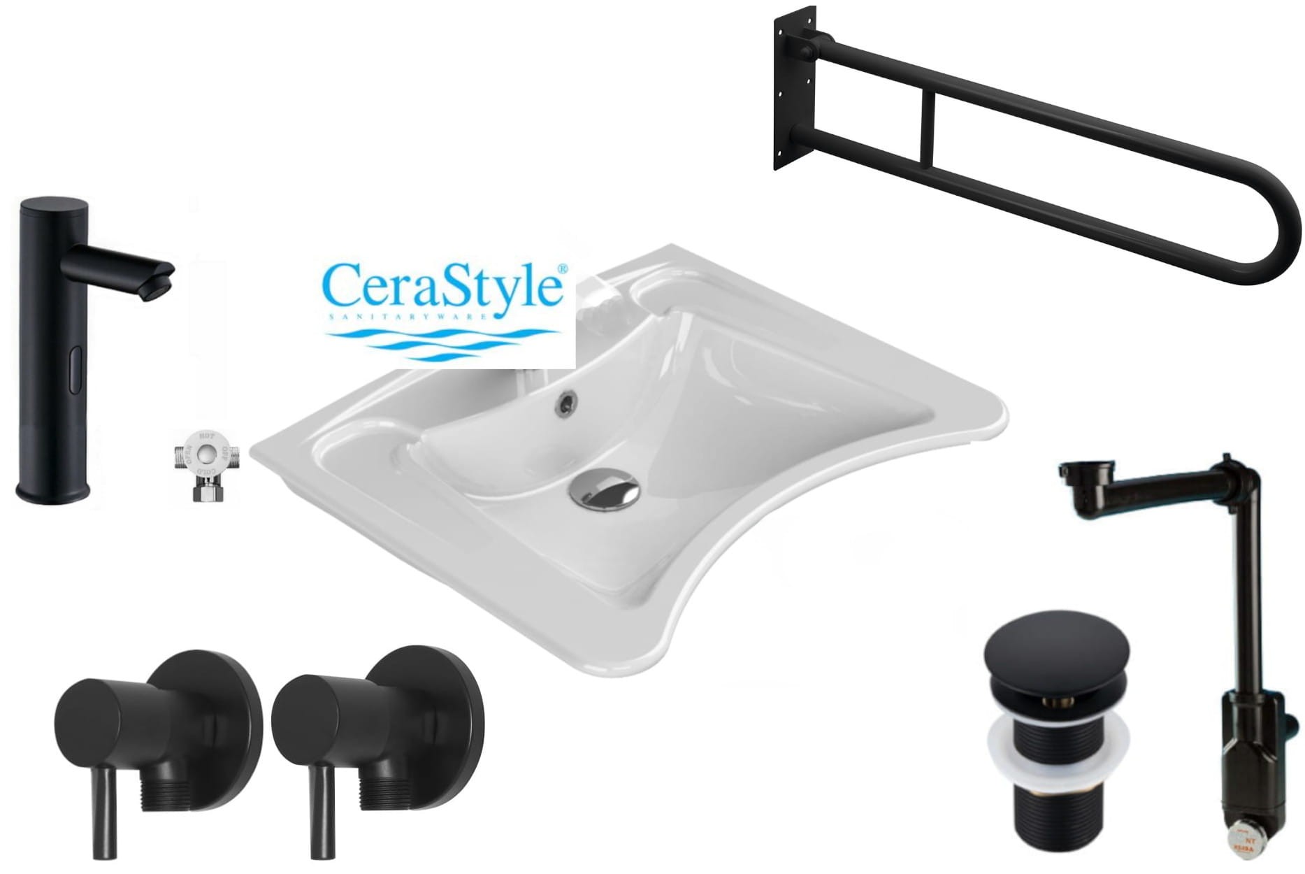Waschbecken-set Für Menschen Mit Behinderung, Berührungslose Armatur Cerastyle 60x50 Cm