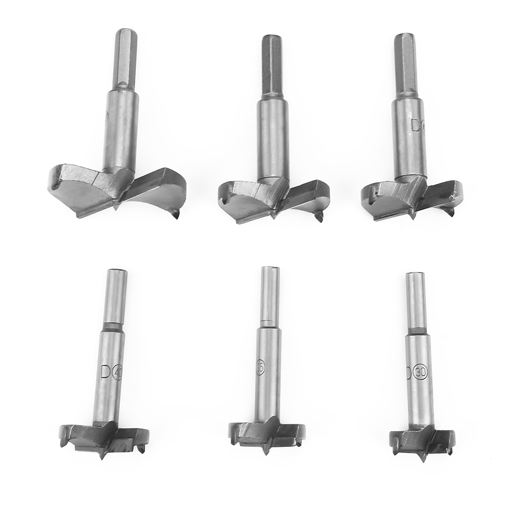 Set Mit 6 Hochfesten Flachbohrern Aus Stahl, 30-60 Mm, Holzbearbeitungswerkzeug